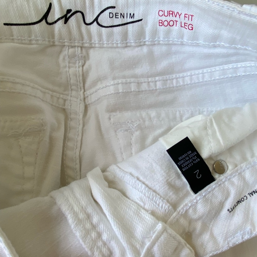 INC curvy fit bootcut white jeans - size 2 - Picture 3 of 5